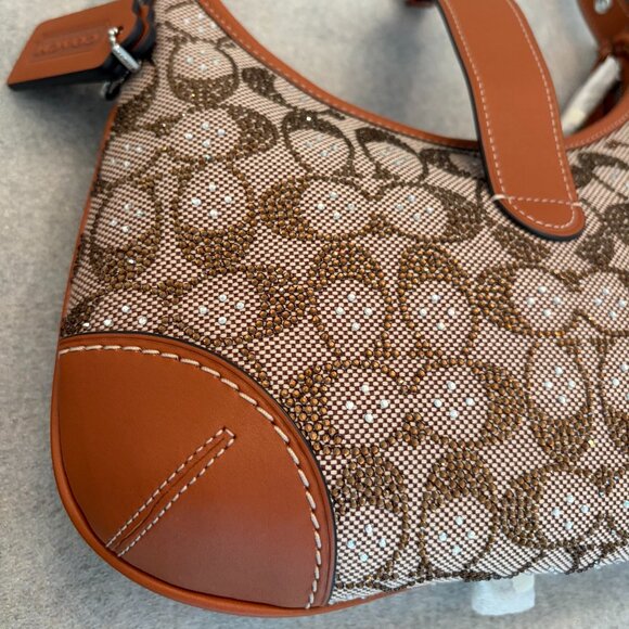 Coach Hampton's Hobo Bag in Crystal Signature Jacquard (Amber) - Picture 6 of 15